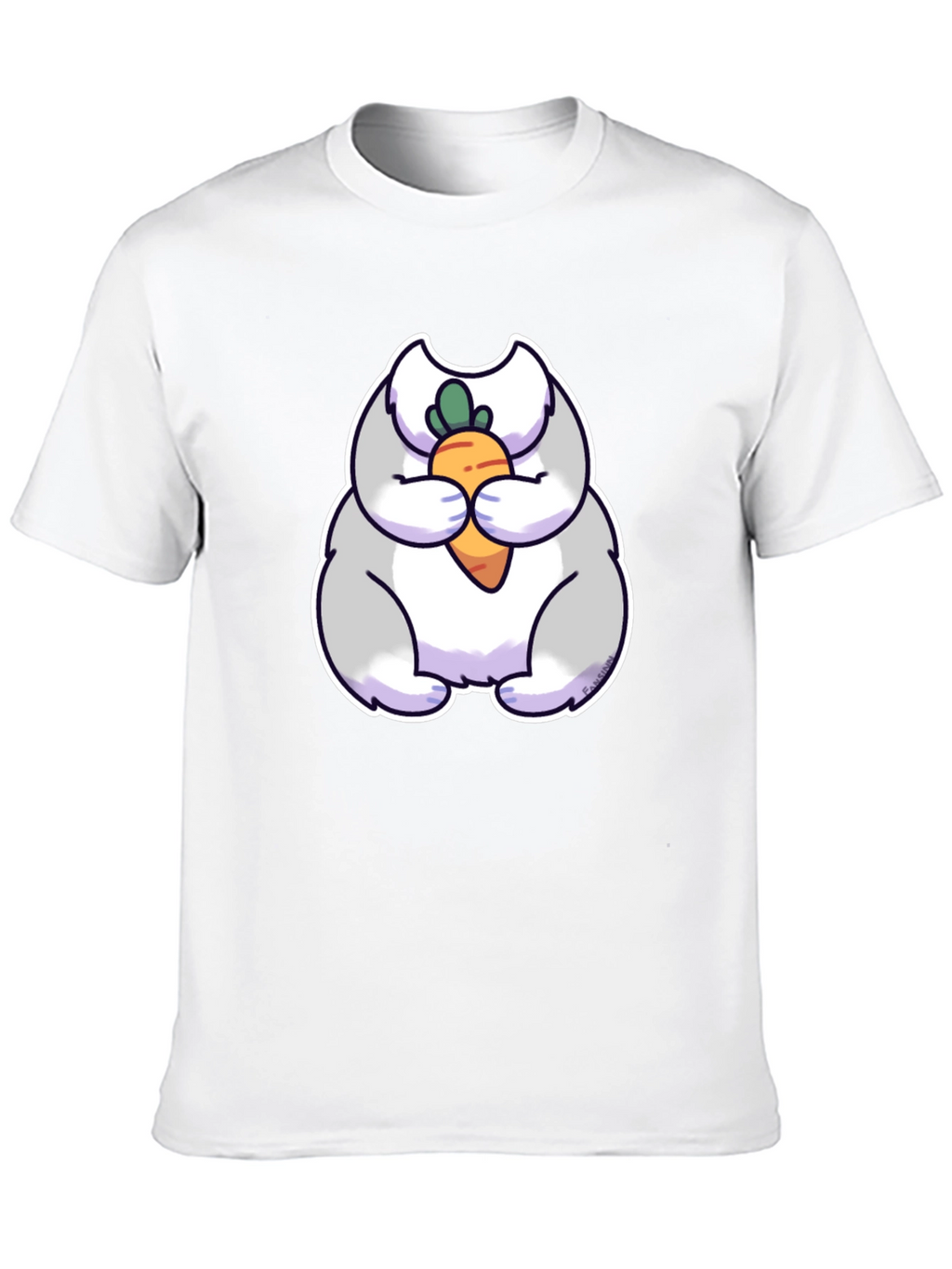 Cute Rabbit Eating Carrot Graphic Tee