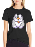 Cute Rabbit Eating Carrot Graphic Tee