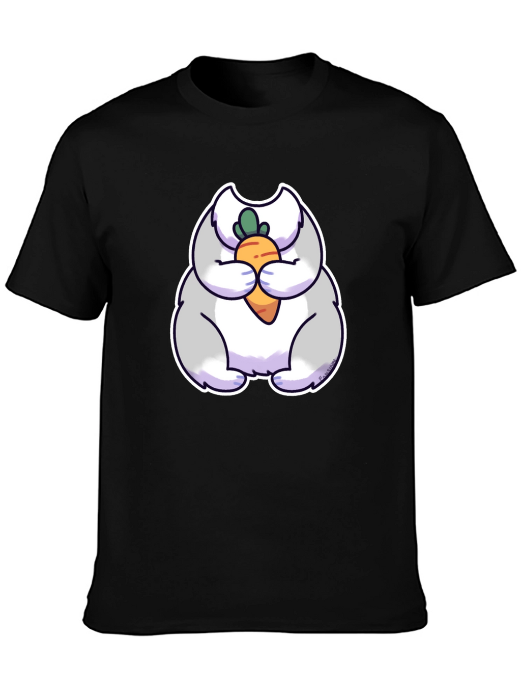 Cute Rabbit Eating Carrot Graphic Tee