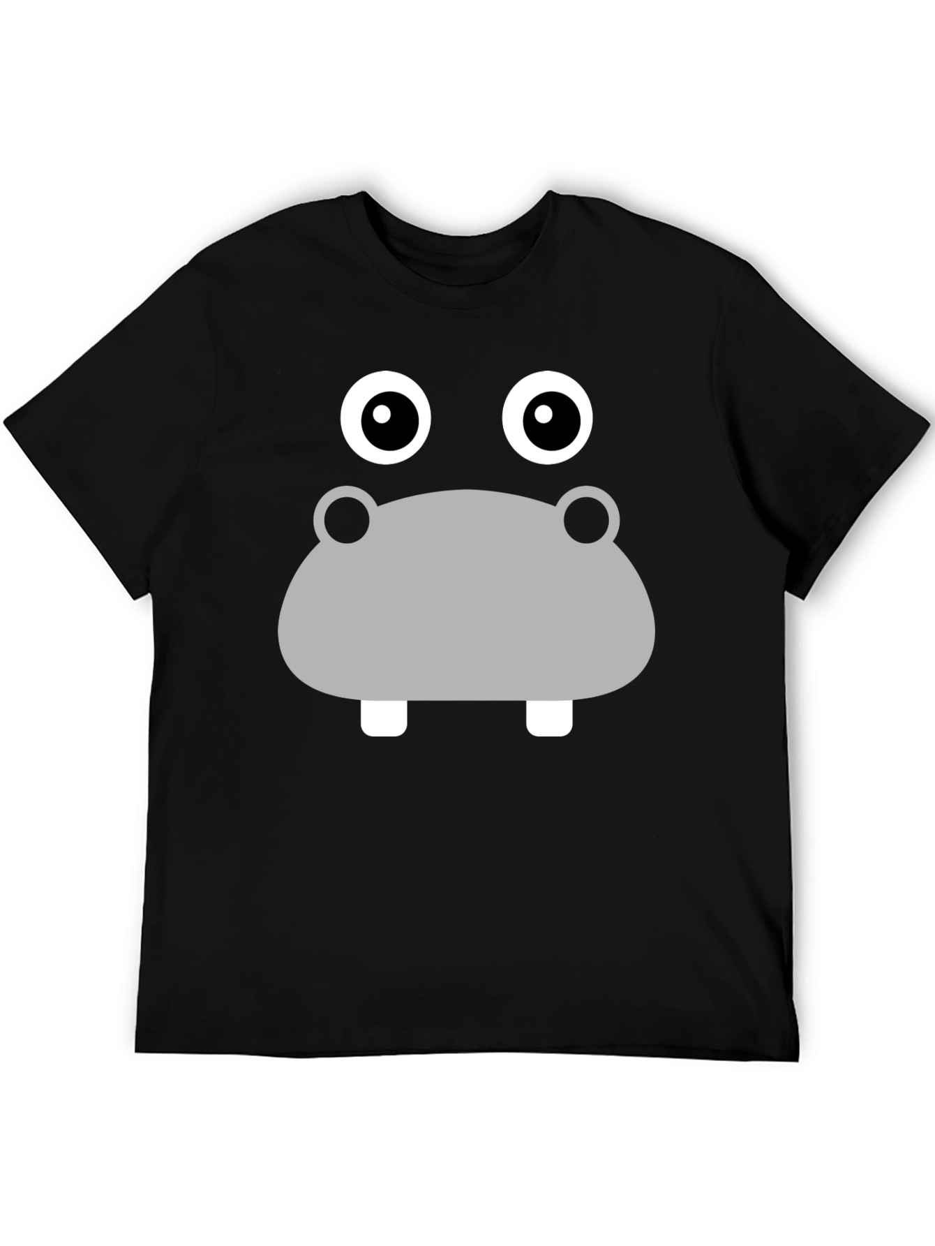 Hippo Face Graphic Black T-Shirt