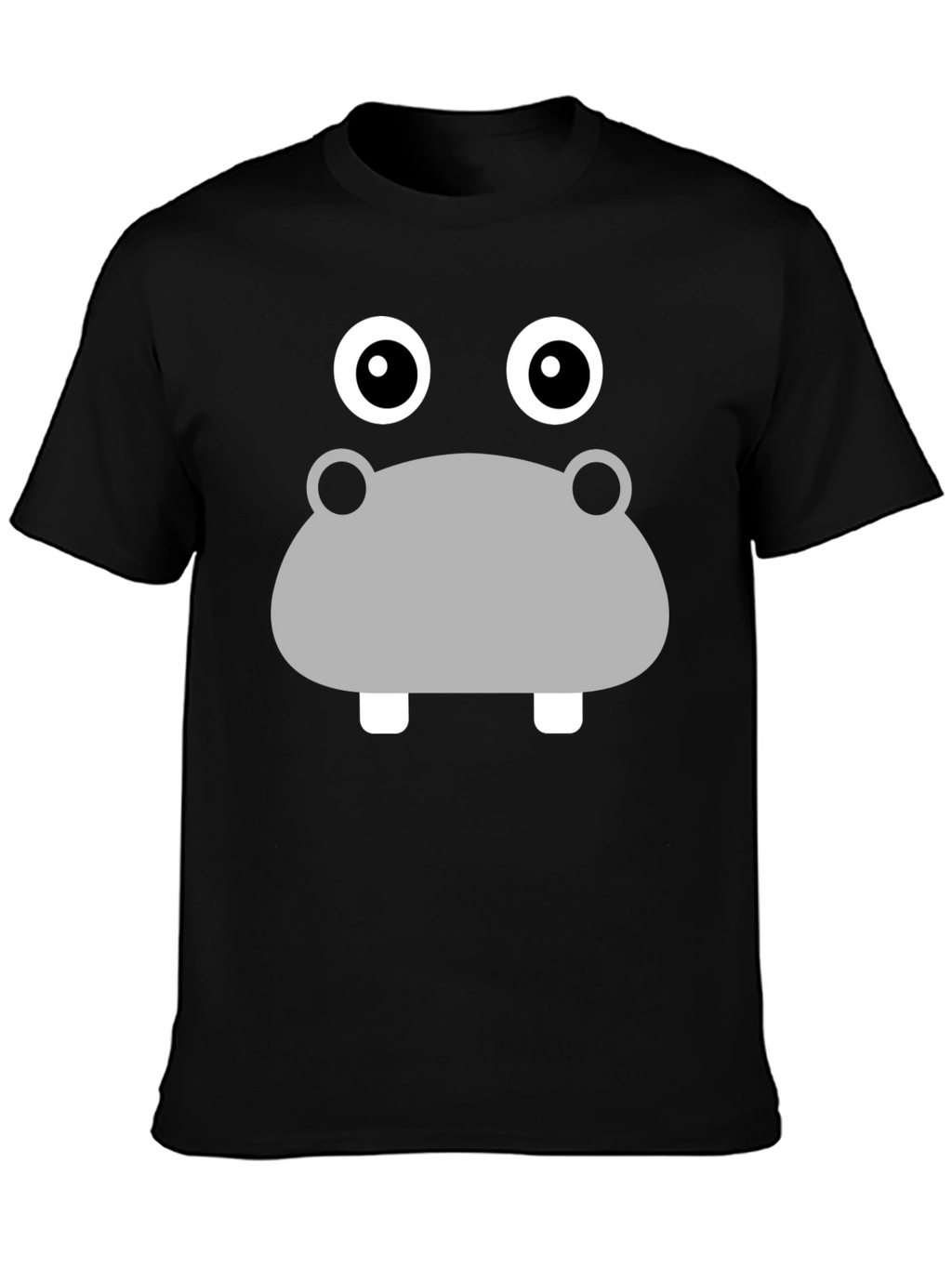 Hippo Face Graphic Black T-Shirt