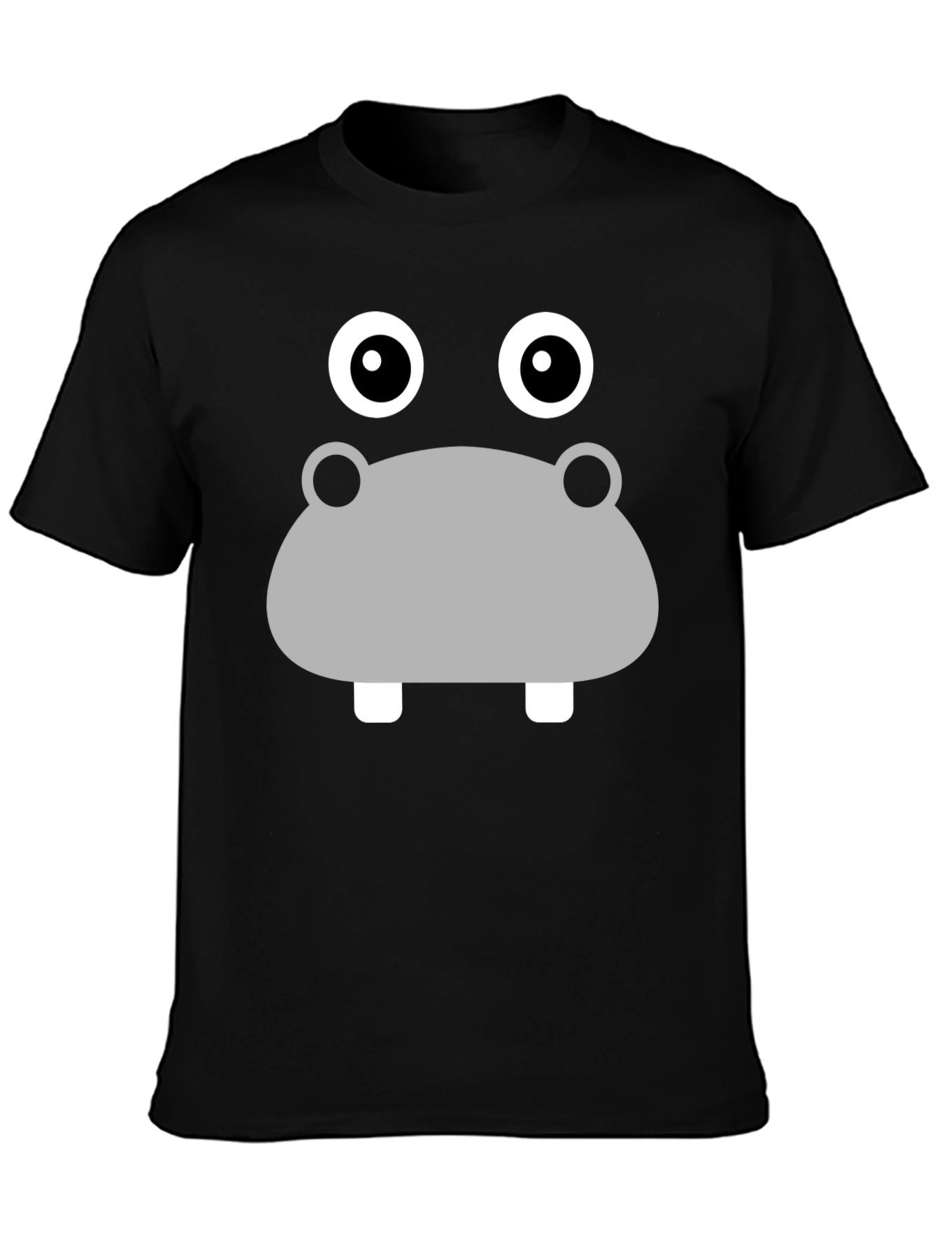 Hippo Face Graphic Black T-Shirt