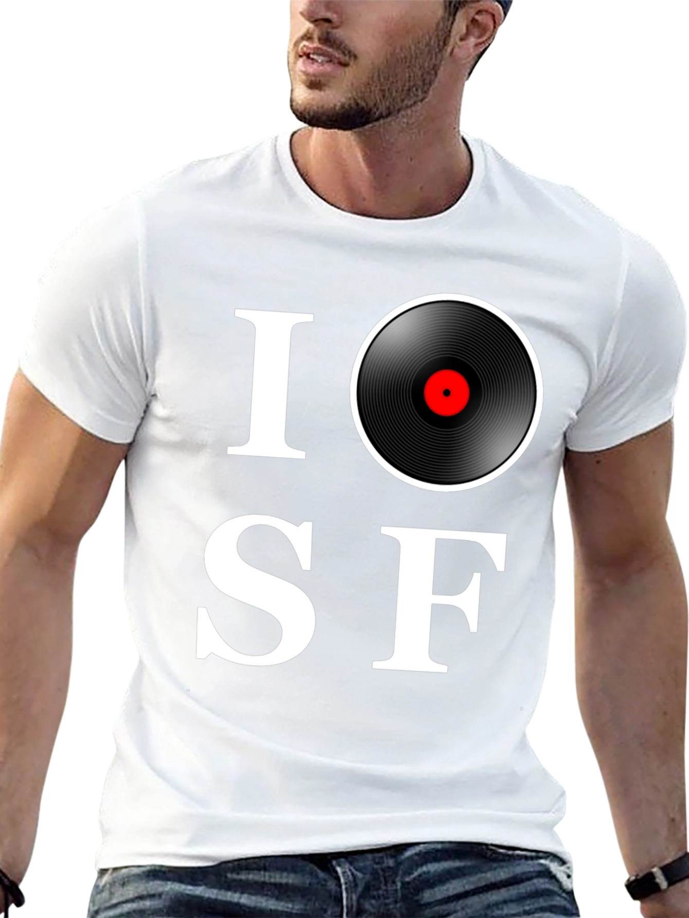 I Love SF Music T-Shirt - Record Graphic Tee