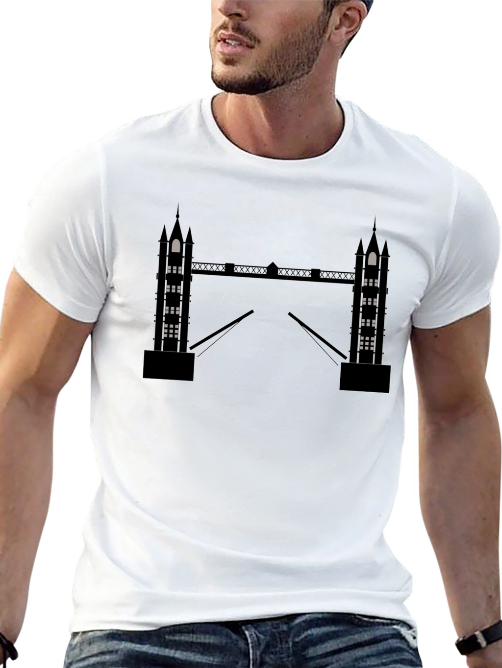 London Bridge Silhouette Black T-Shirt
