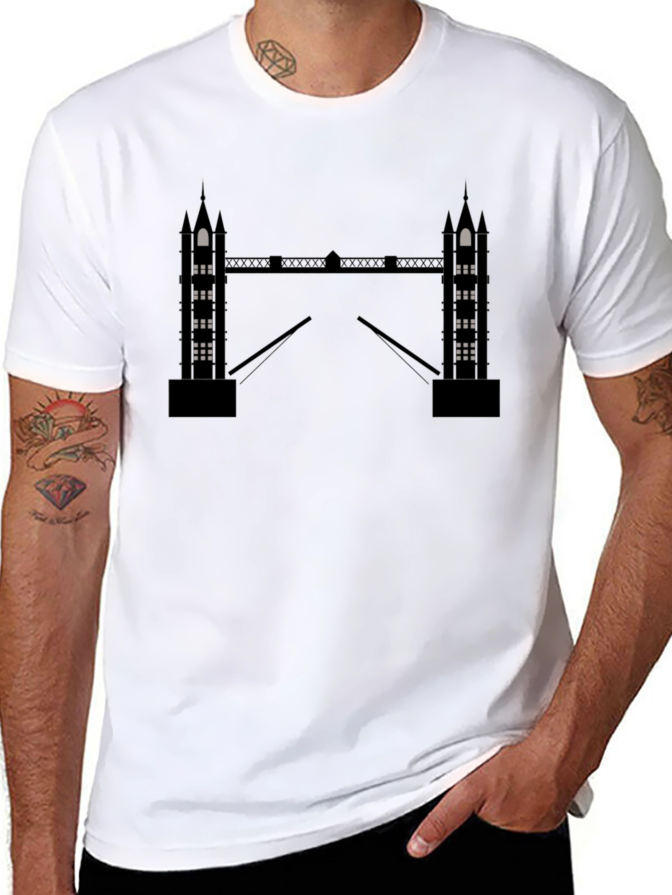 London Bridge Silhouette Black T-Shirt