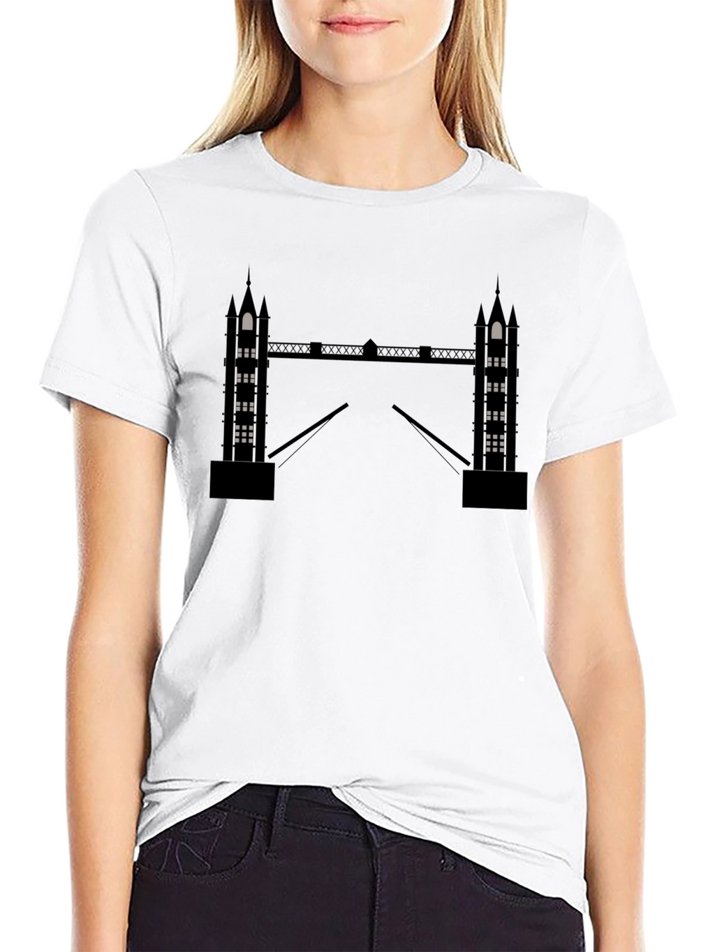 London Bridge Silhouette Black T-Shirt