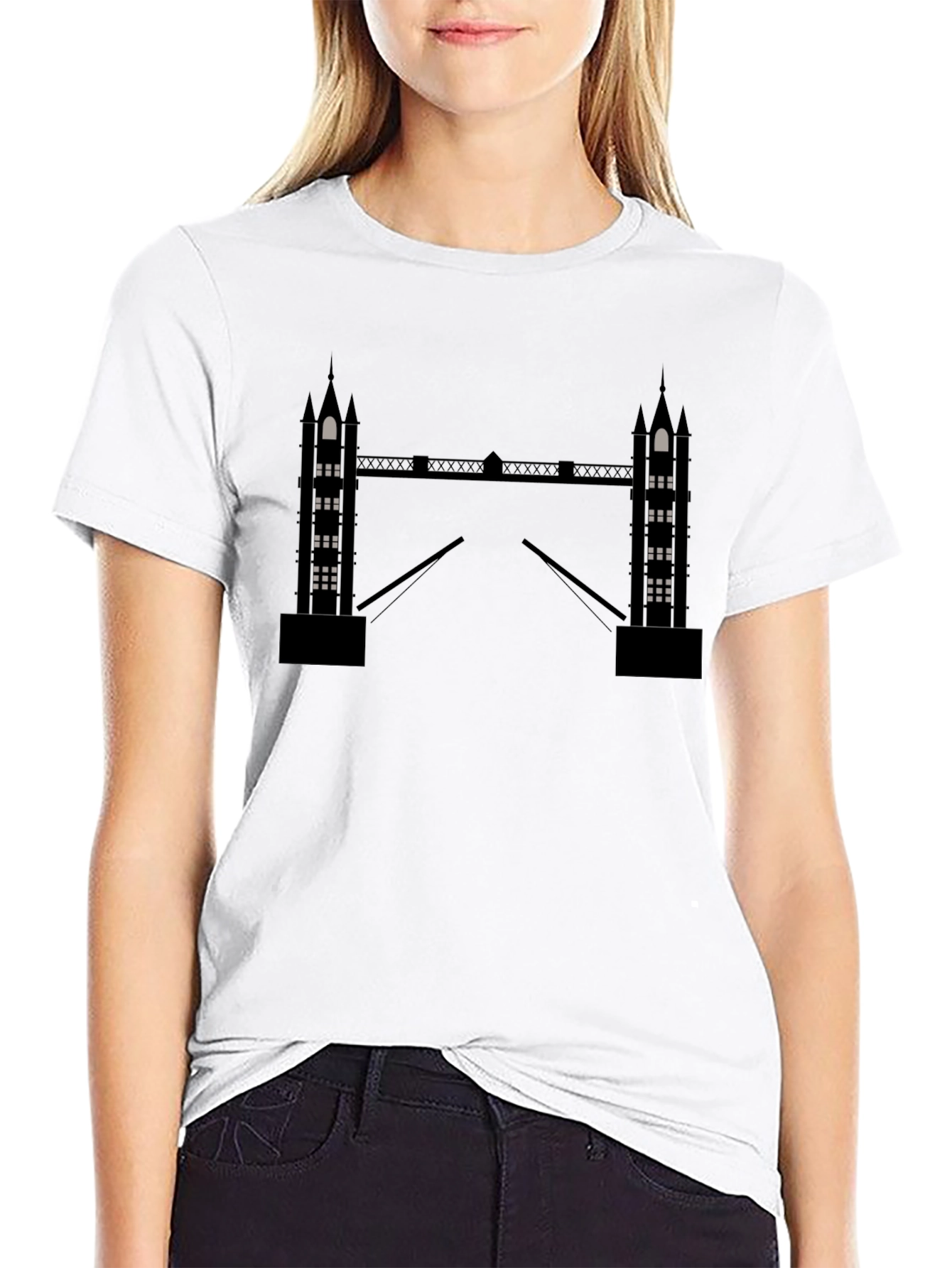 London Bridge Silhouette Black T-Shirt