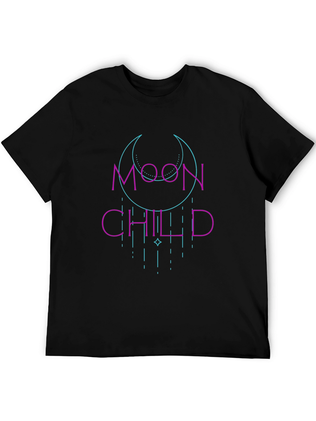 Moon Child Graphic Tee - Black Casual Shirt