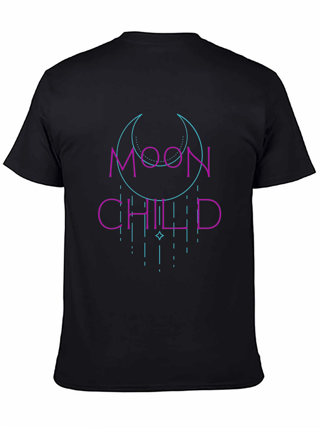 Moon Child Graphic Tee - Black Casual Shirt