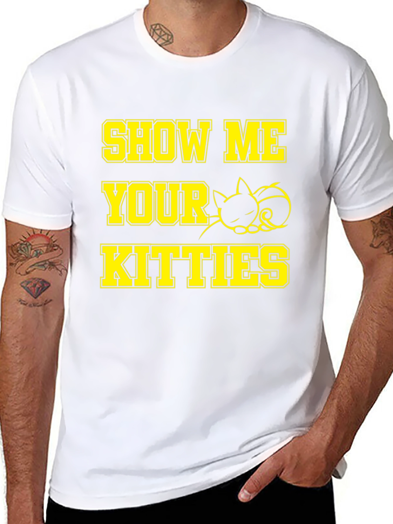 Show Me Your Kitties Cat Graphic T-Shirt