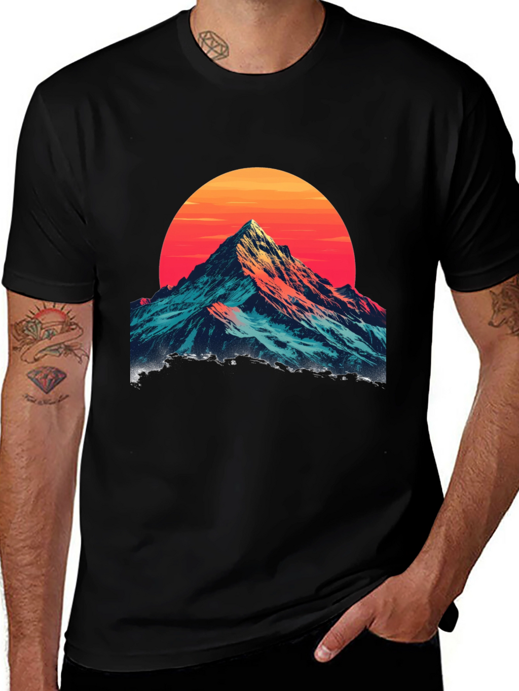Mountain Sunset Graphic Tee - Stylish Comfort