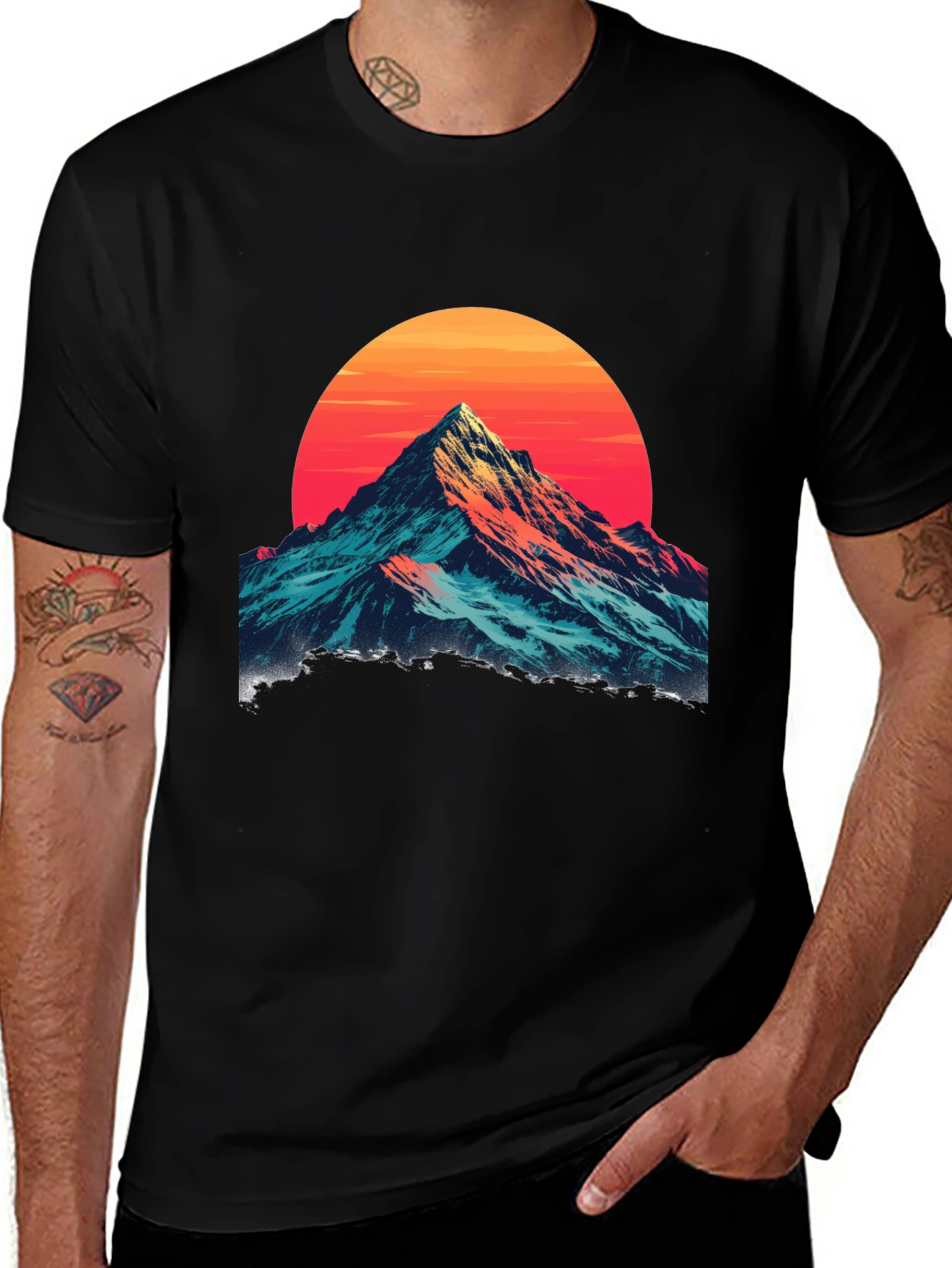 Mountain Sunset Graphic Tee - Stylish Comfort