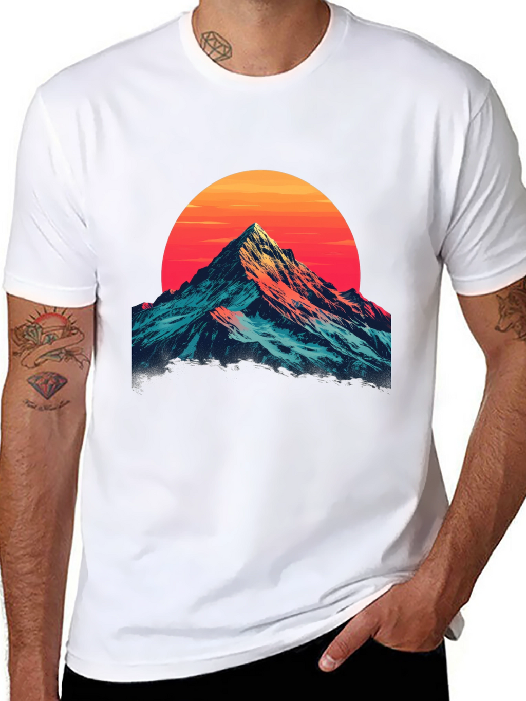 Mountain Sunset Graphic Tee - Stylish Comfort