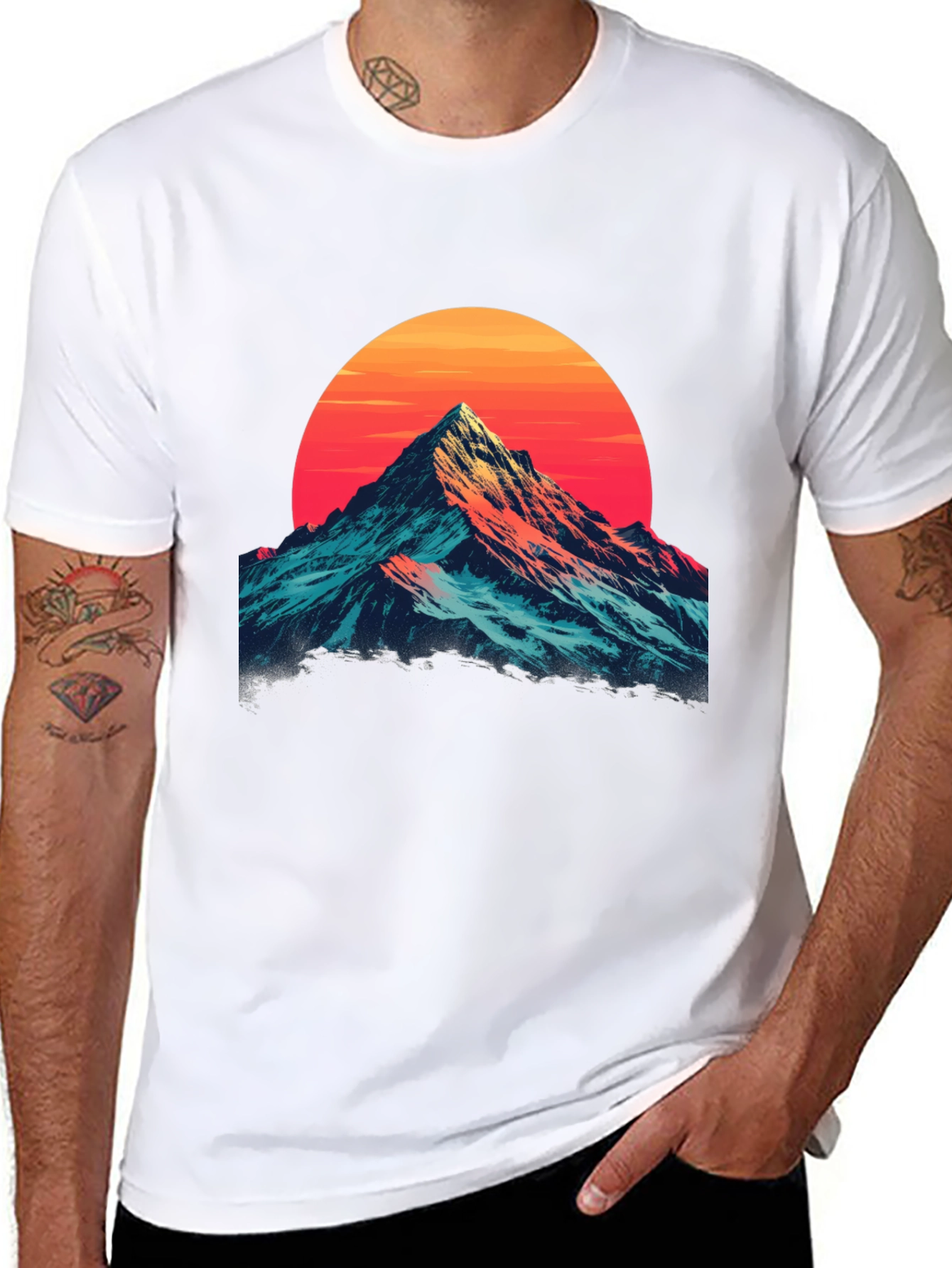 Mountain Sunset Graphic Tee - Stylish Comfort
