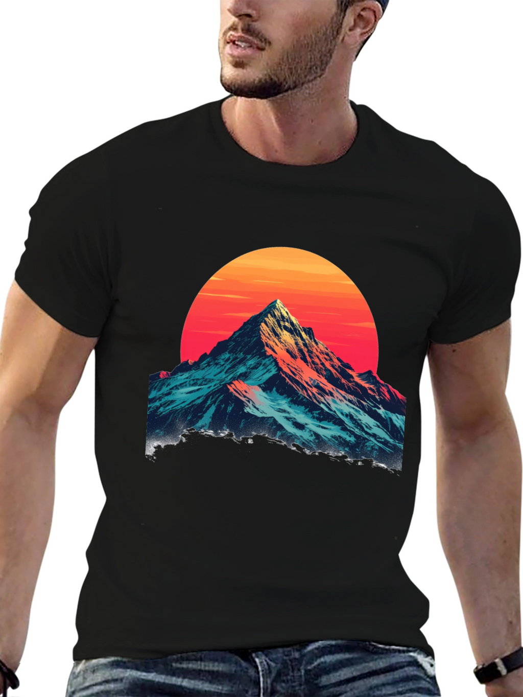 Mountain Sunset Graphic Tee - Stylish Comfort