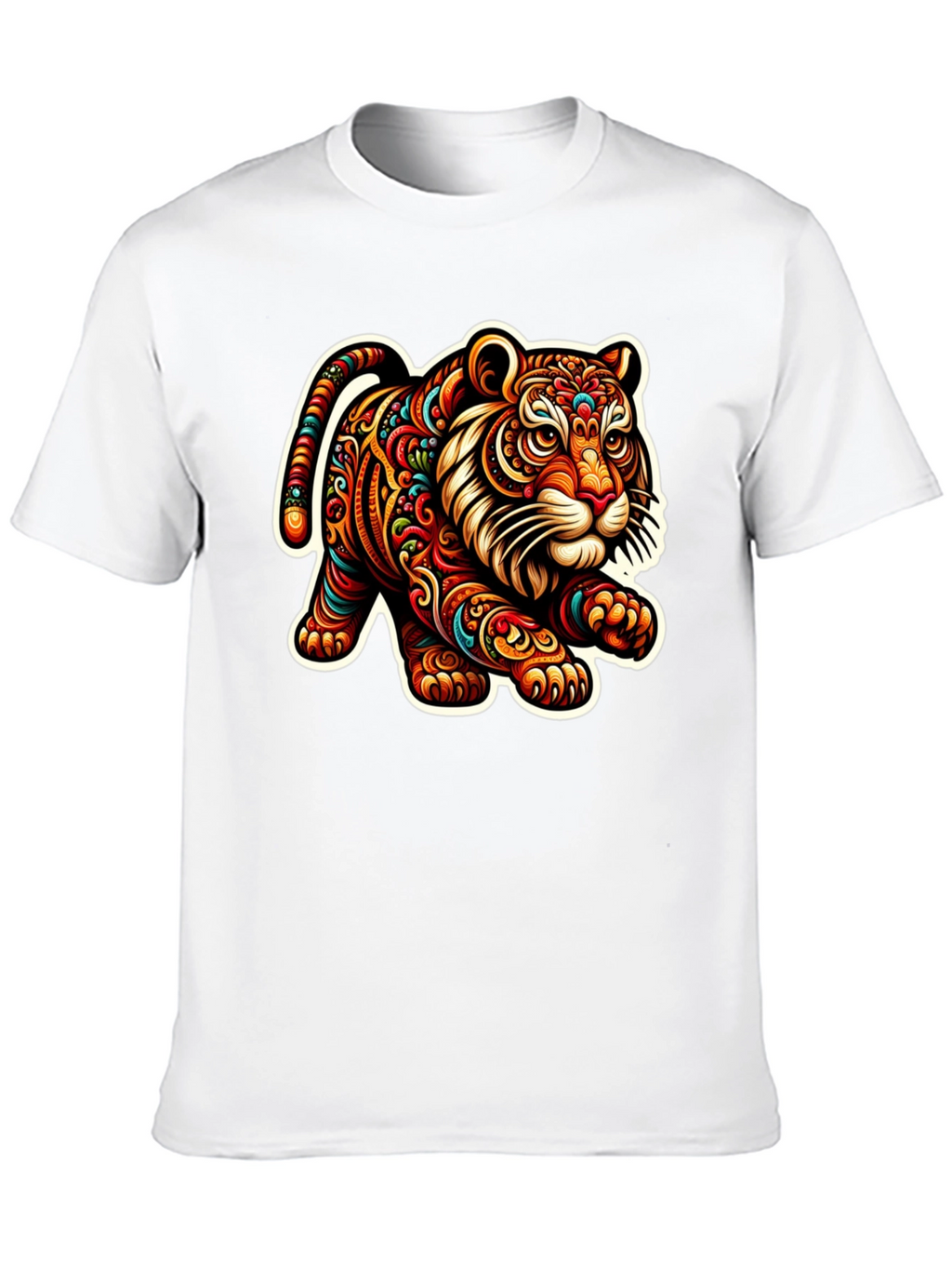 Tiger Graphic Print Black T-Shirt