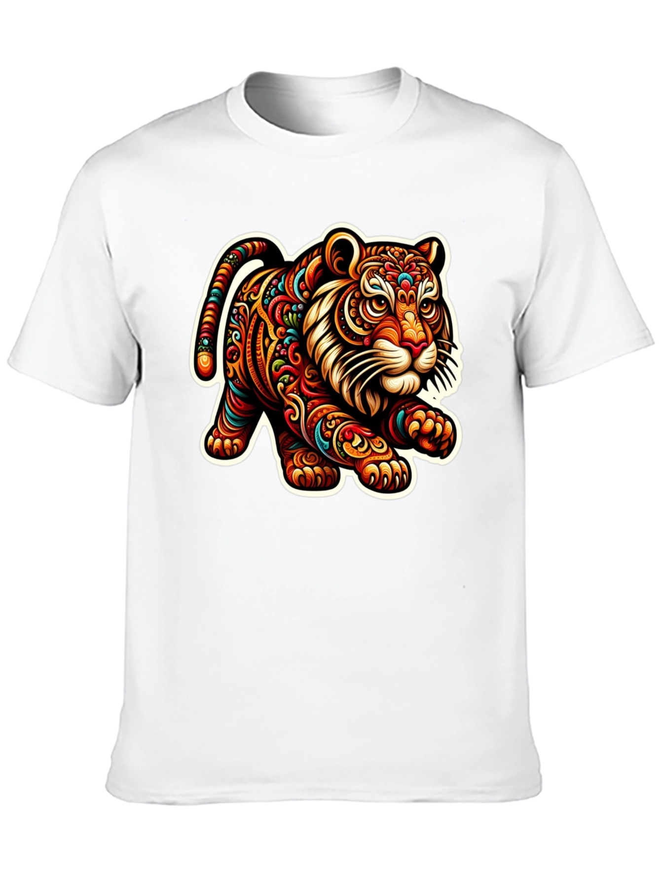 Tiger Graphic Print Black T-Shirt