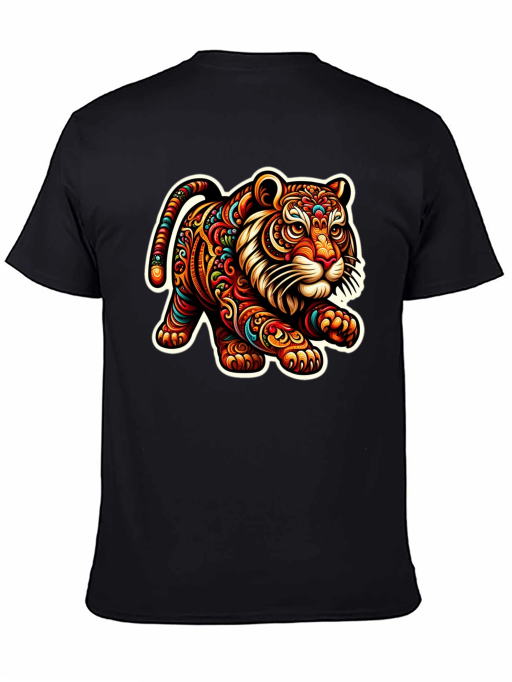 Tiger Graphic Print Black T-Shirt