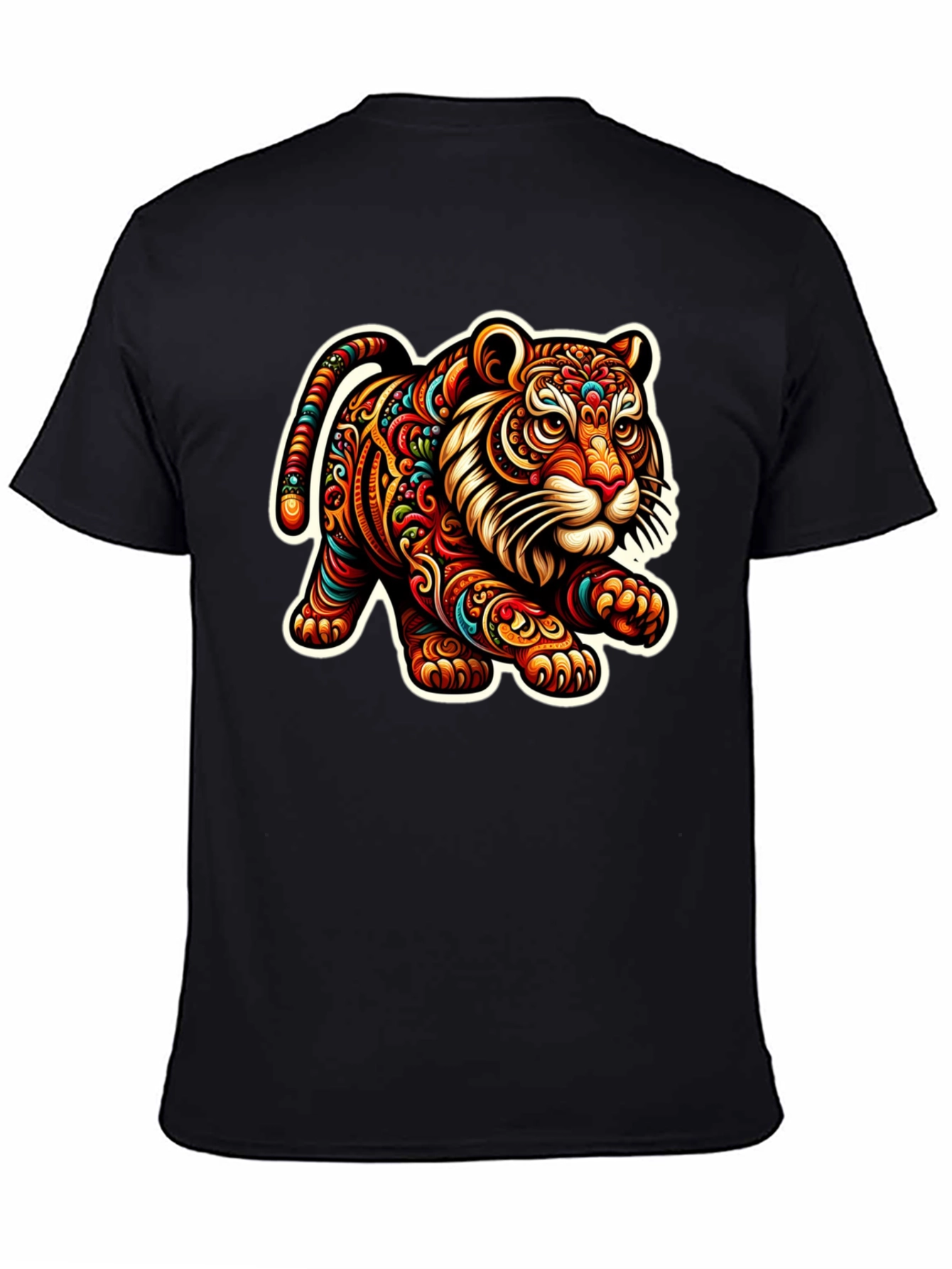 Tiger Graphic Print Black T-Shirt