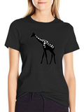 Giraffe Graphic Tee - Black Geometric Design