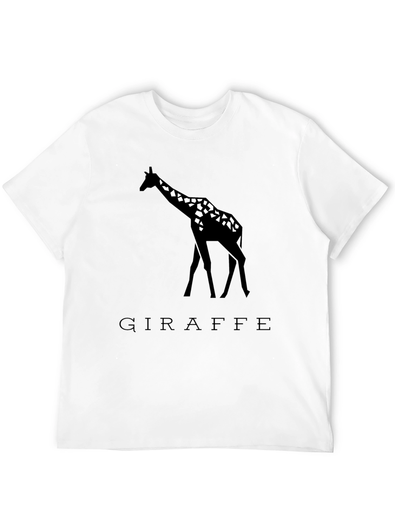 Giraffe Graphic Tee - Black Geometric Design