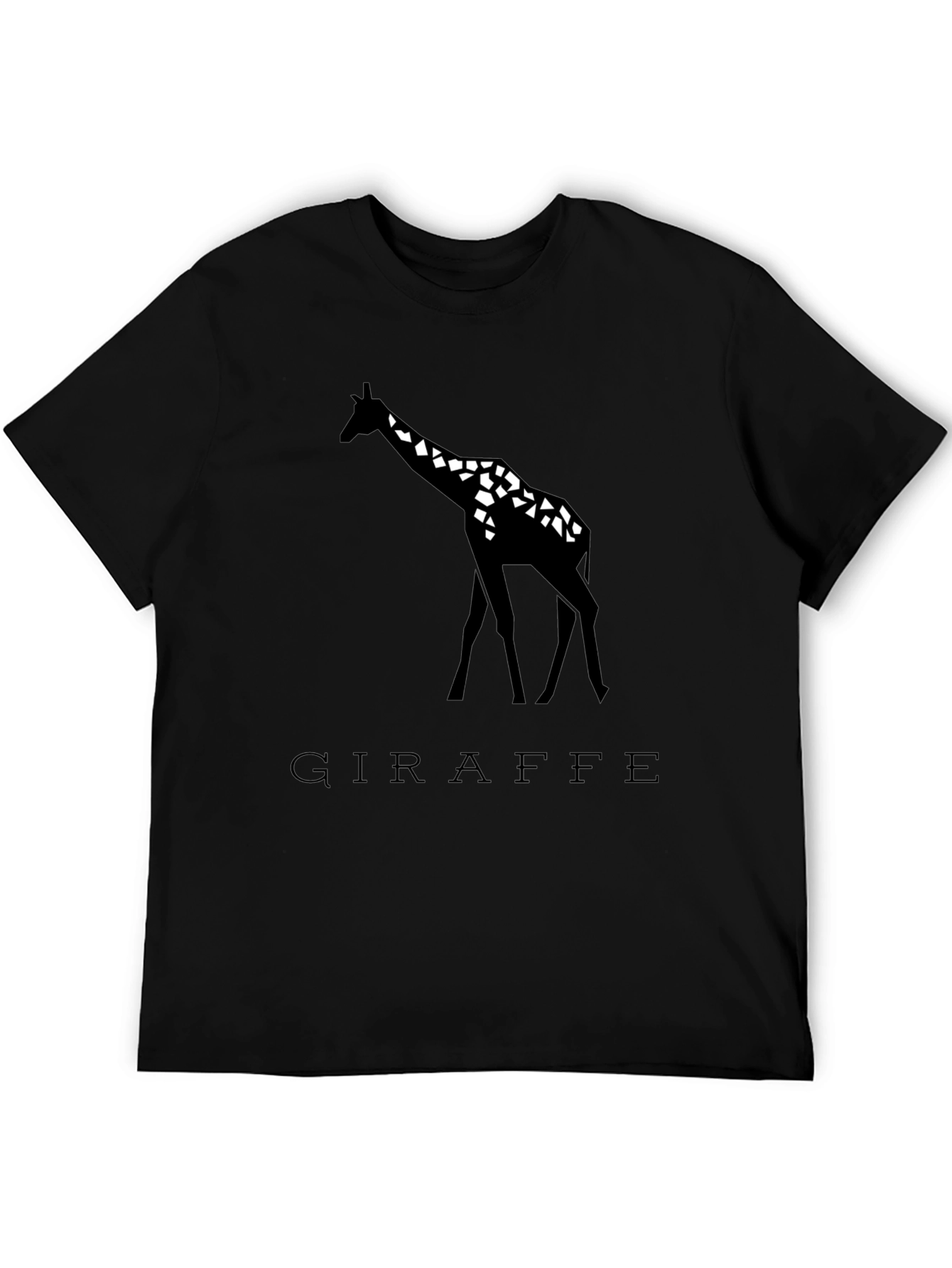 Giraffe Graphic Tee - Black Geometric Design