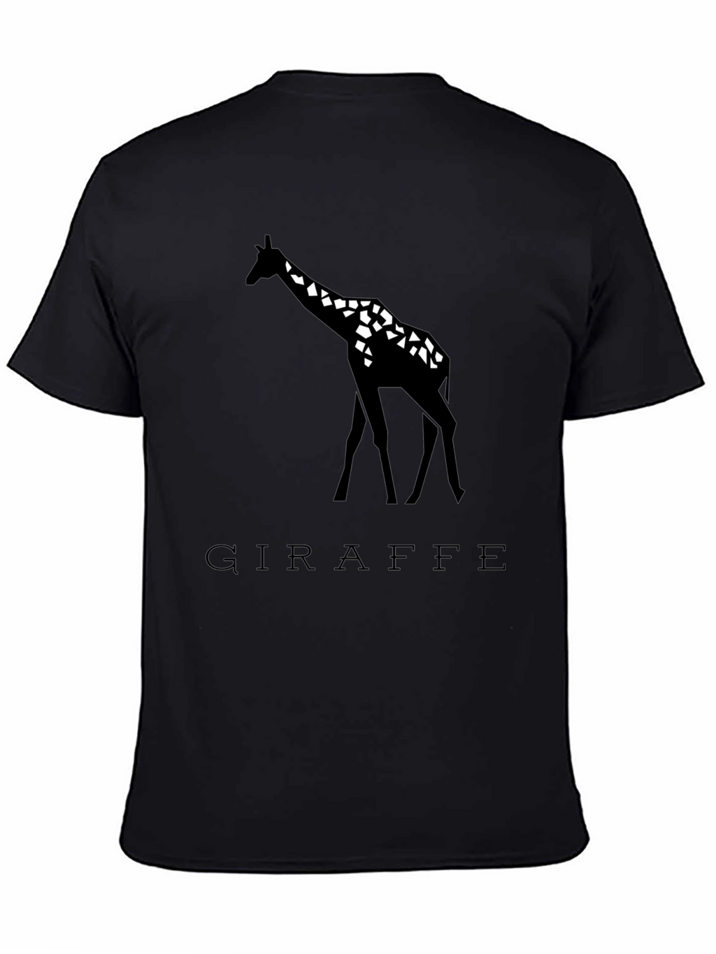 Giraffe Graphic Tee - Black Geometric Design