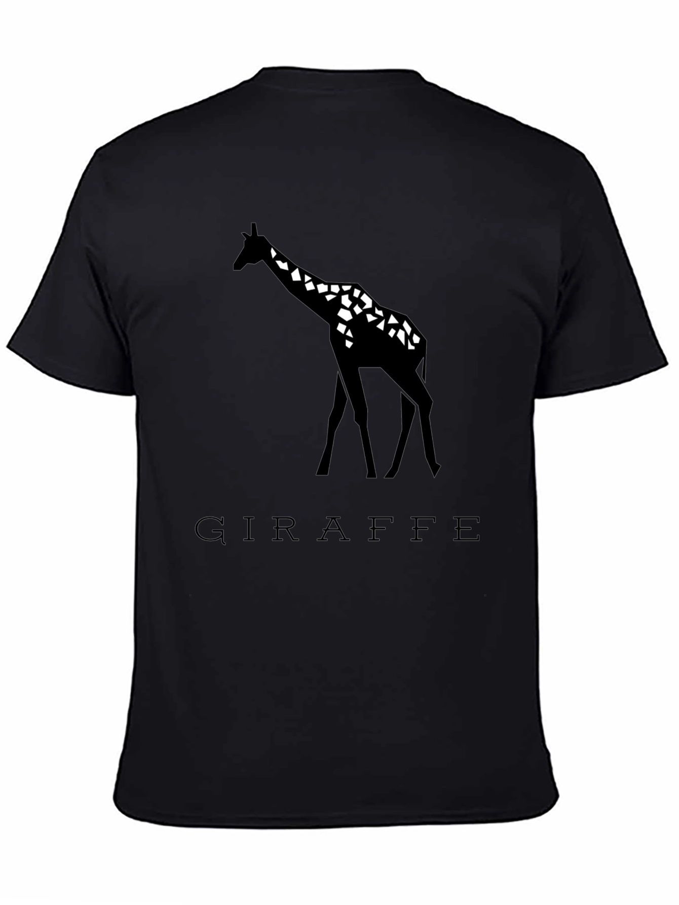 Giraffe Graphic Tee - Black Geometric Design