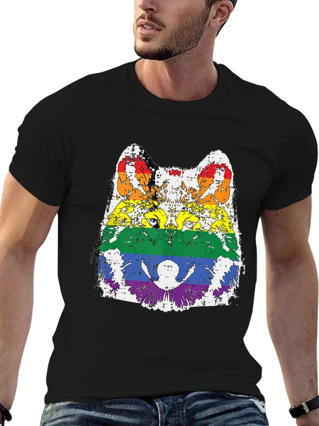 Rainbow Wolf Graphic Tee
