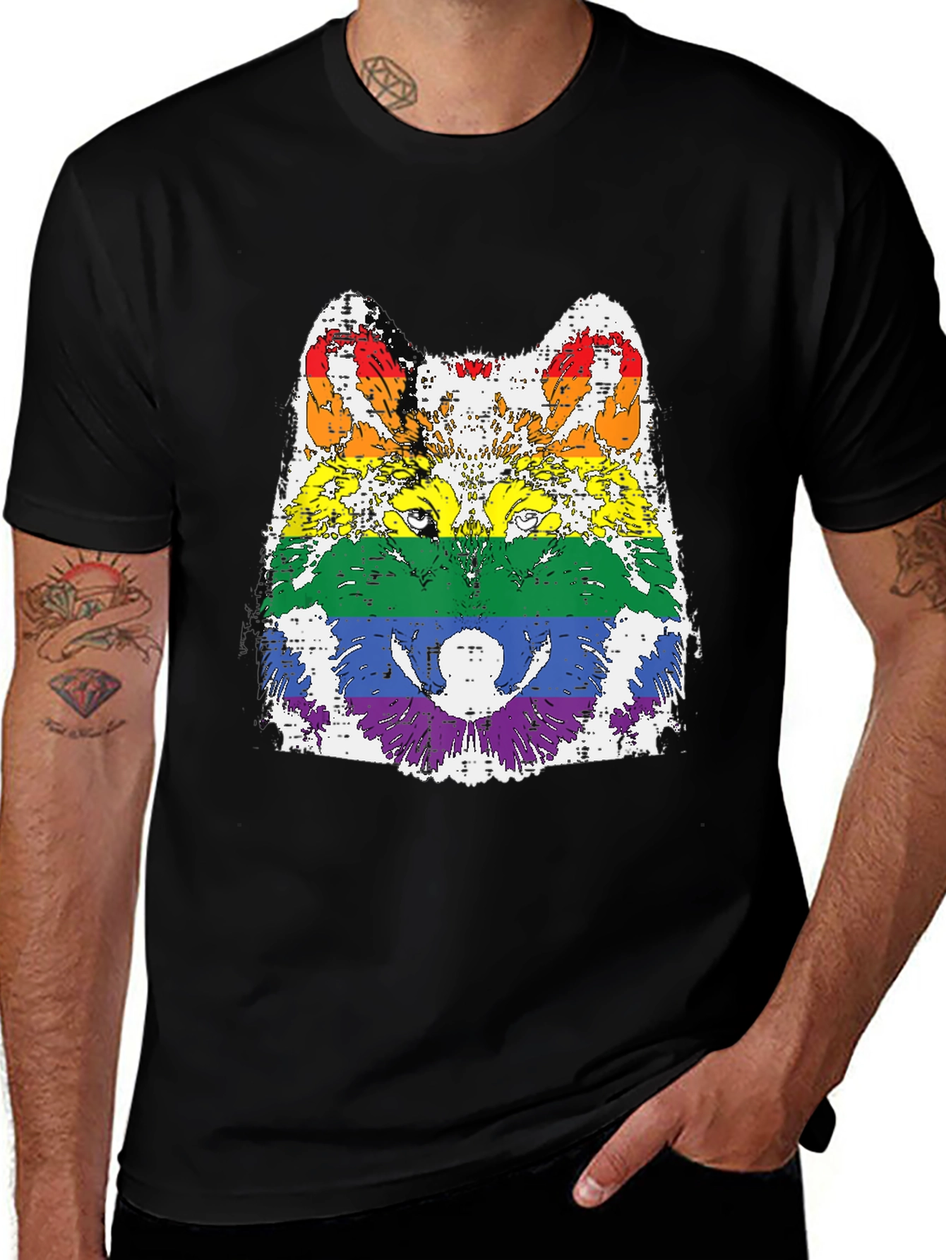 Rainbow Wolf Graphic Tee