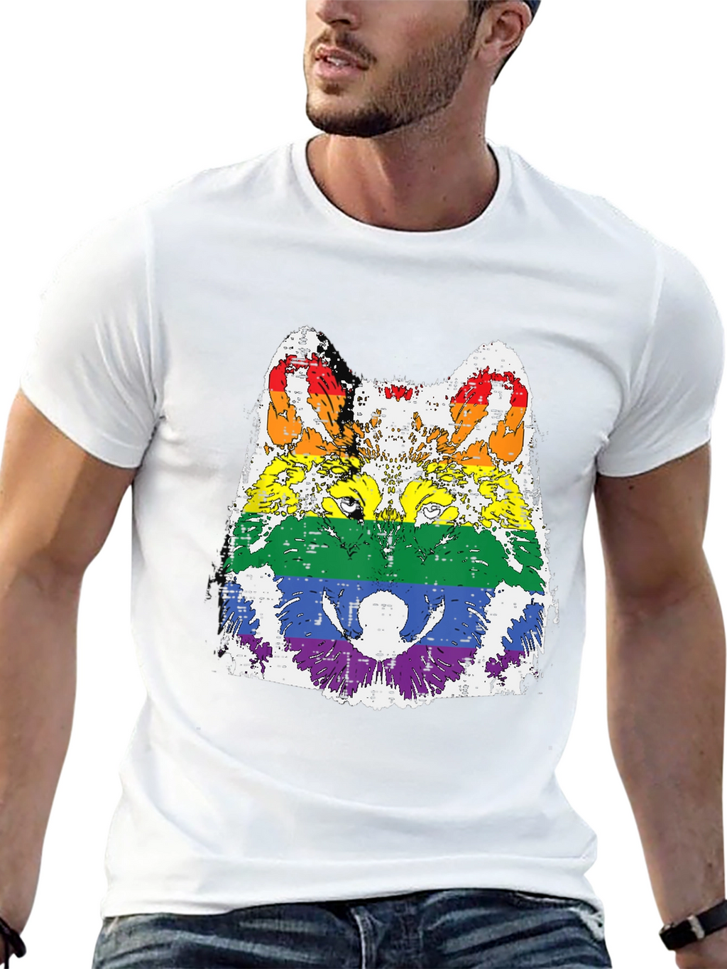 Rainbow Wolf Graphic Tee