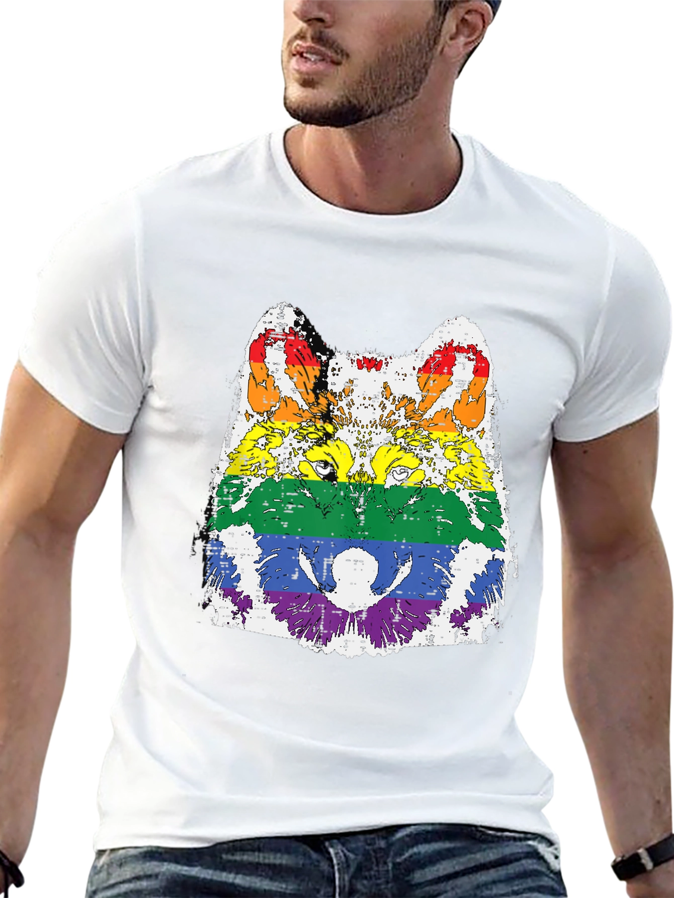 Rainbow Wolf Graphic Tee