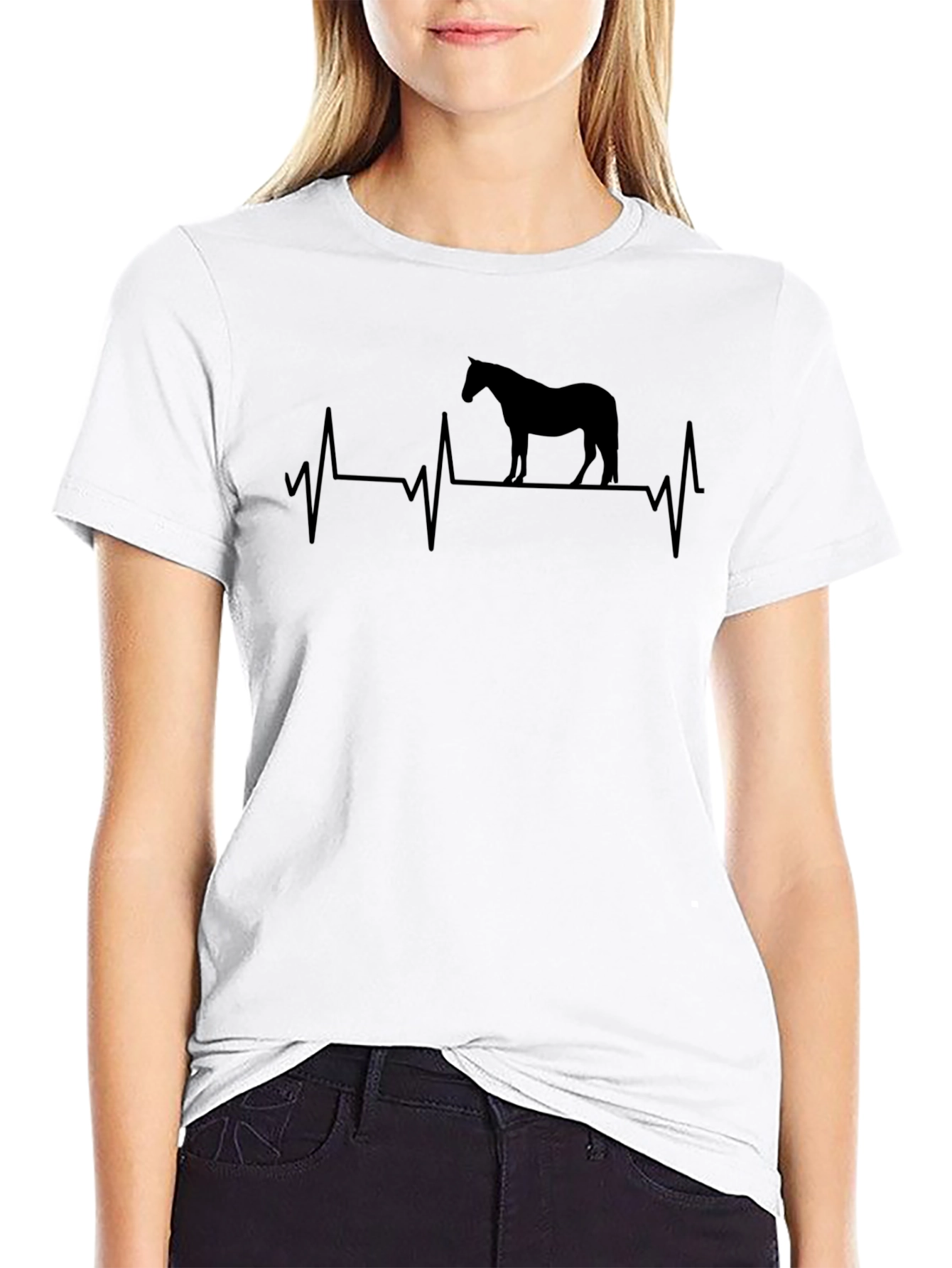 Horse Heartbeat Graphic Tee - Equestrian Lovers Shirt