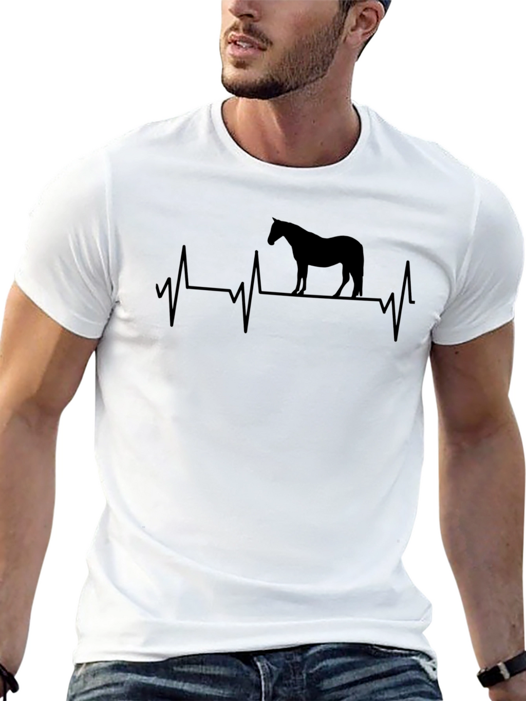 Horse Heartbeat Graphic Tee - Equestrian Lovers Shirt