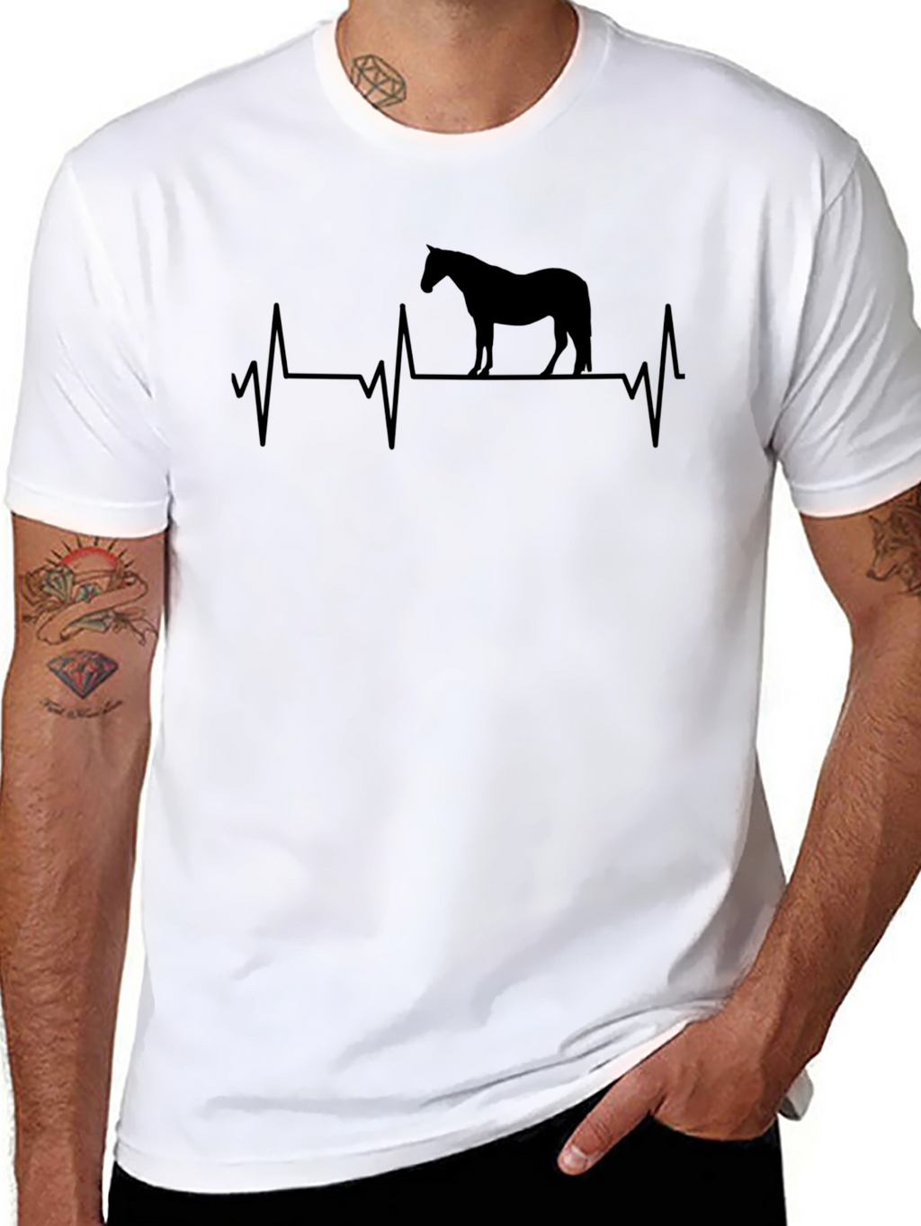 Horse Heartbeat Graphic Tee - Equestrian Lovers Shirt