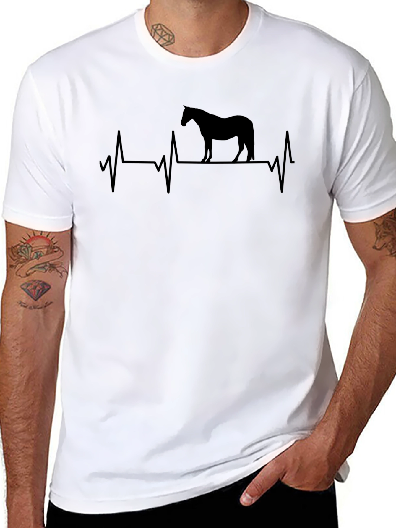 Horse Heartbeat Graphic Tee - Equestrian Lovers Shirt