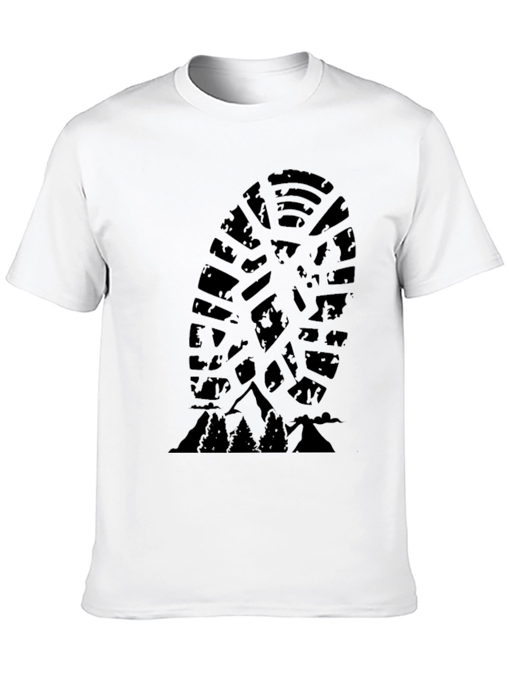 Outdoor Adventure T-Shirt - Mountain Trail Shoe Print