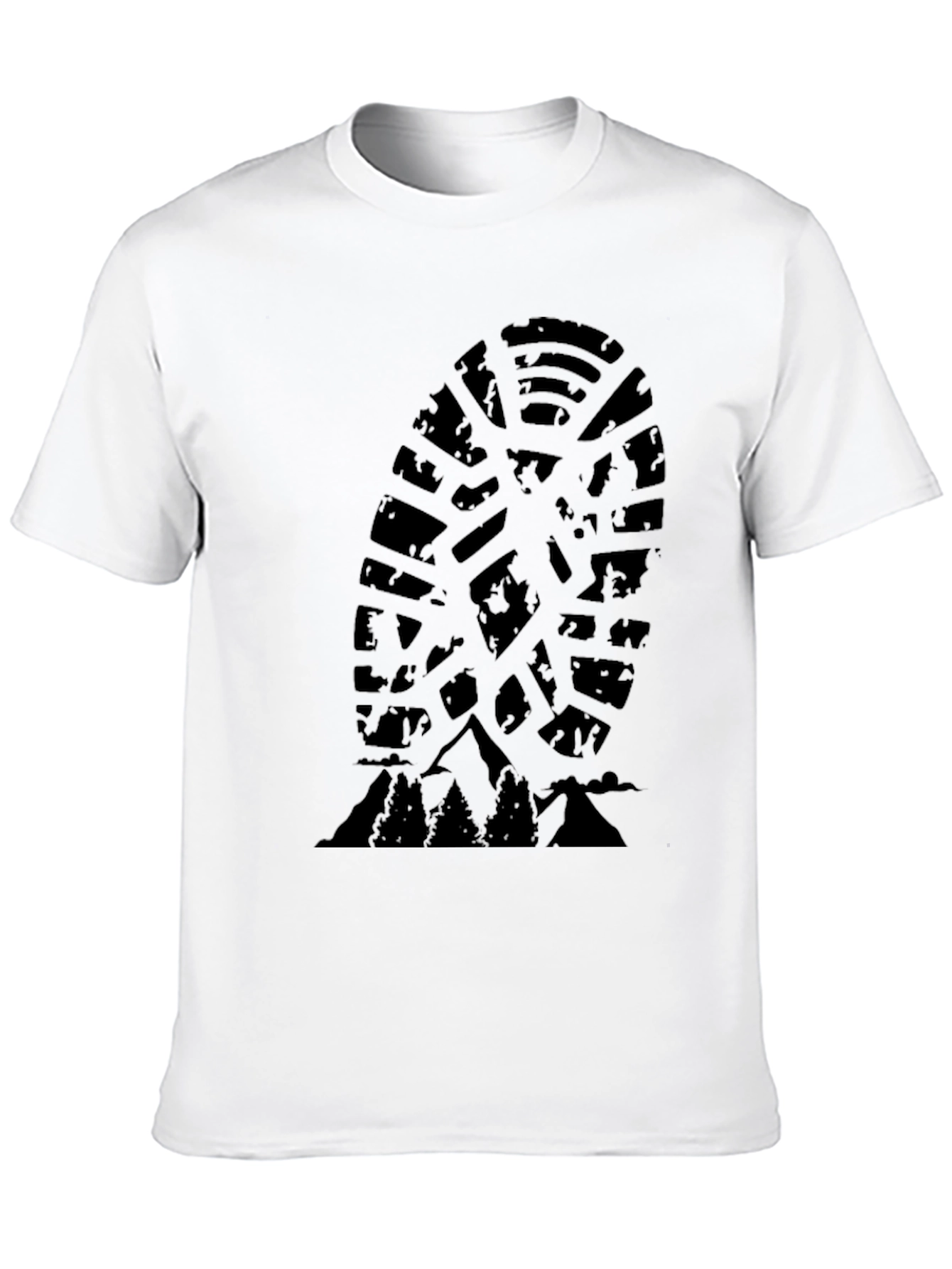 Outdoor Adventure T-Shirt - Mountain Trail Shoe Print