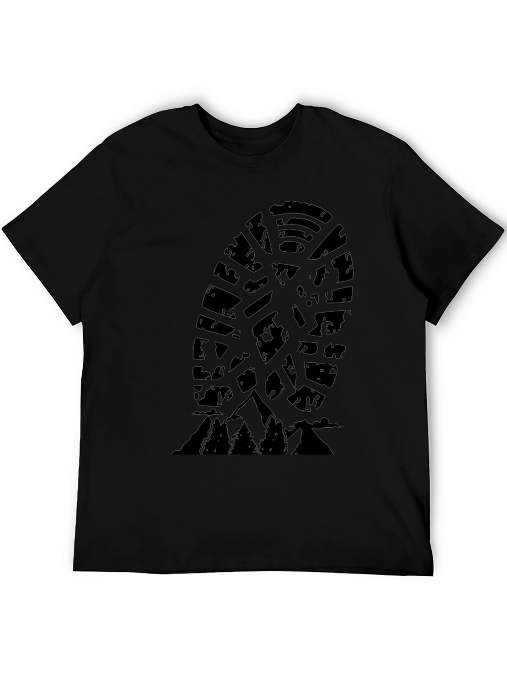 Outdoor Adventure T-Shirt - Mountain Trail Shoe Print