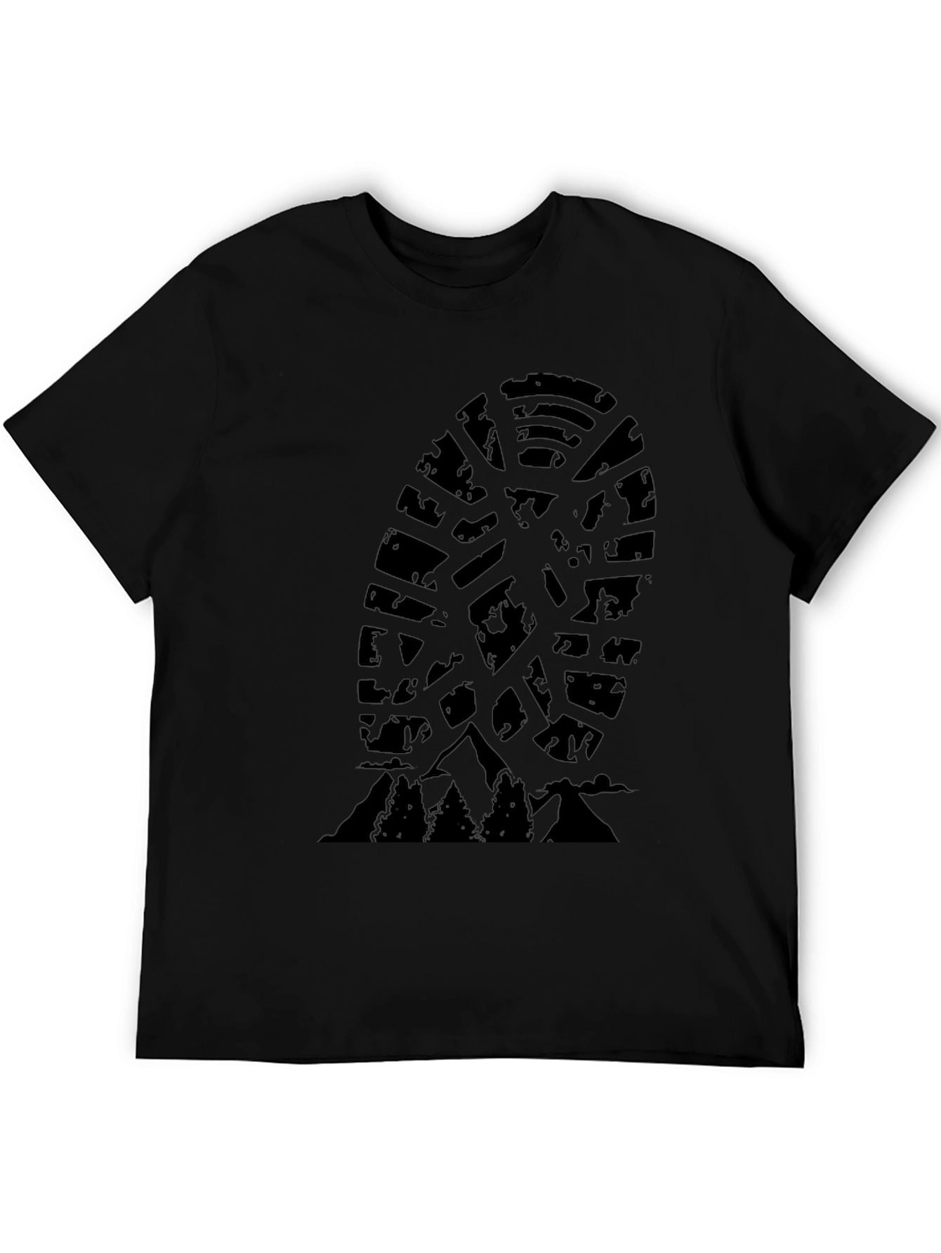 Outdoor Adventure T-Shirt - Mountain Trail Shoe Print