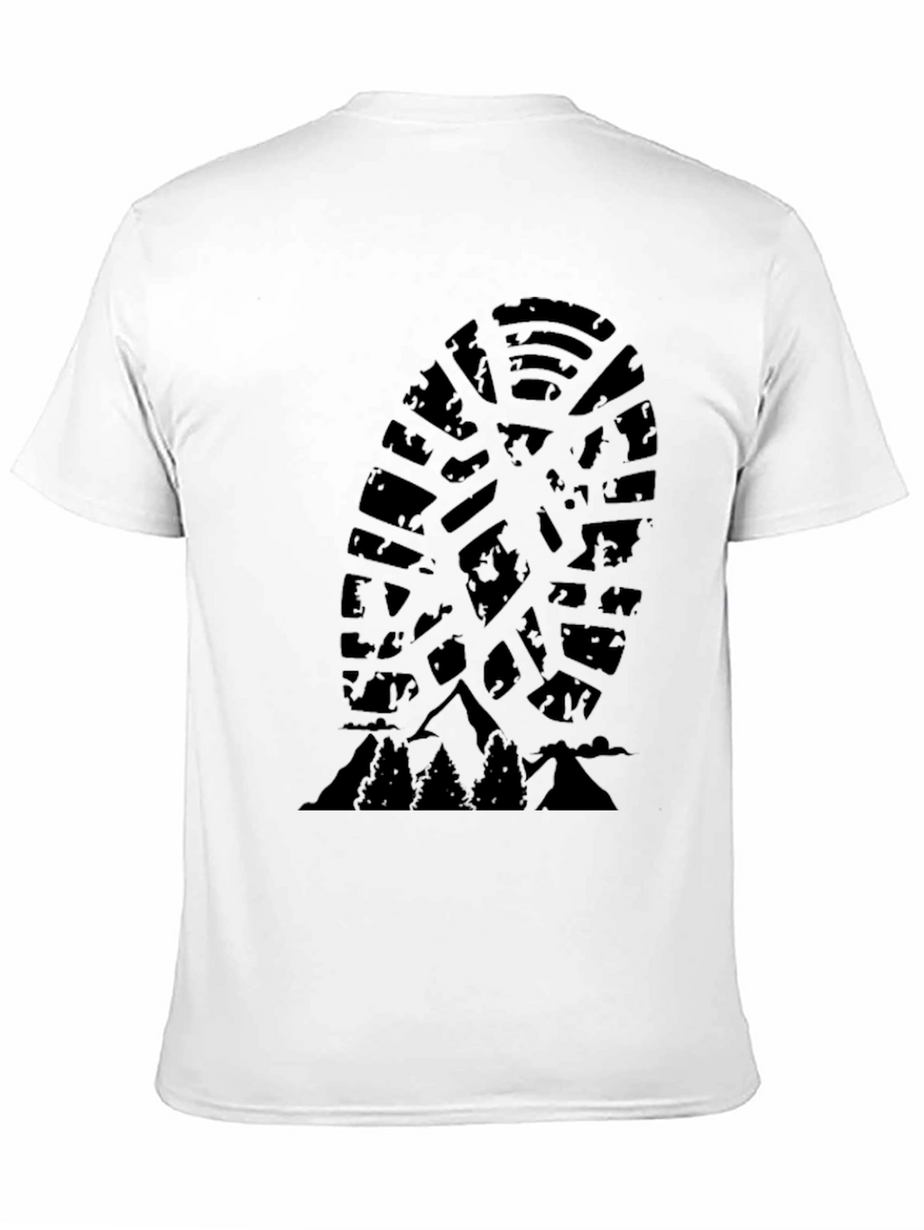 Outdoor Adventure T-Shirt - Mountain Trail Shoe Print