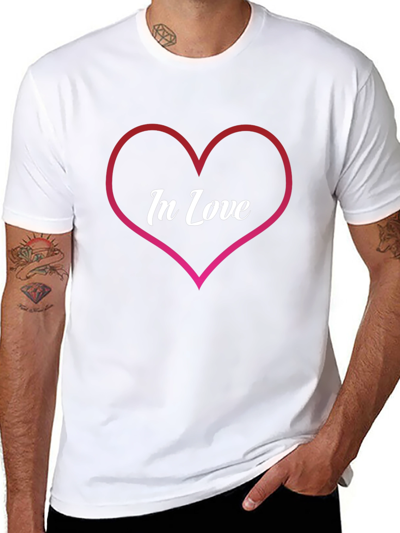 In Love Heart Graphic Tee - Trendy Casual Wear
