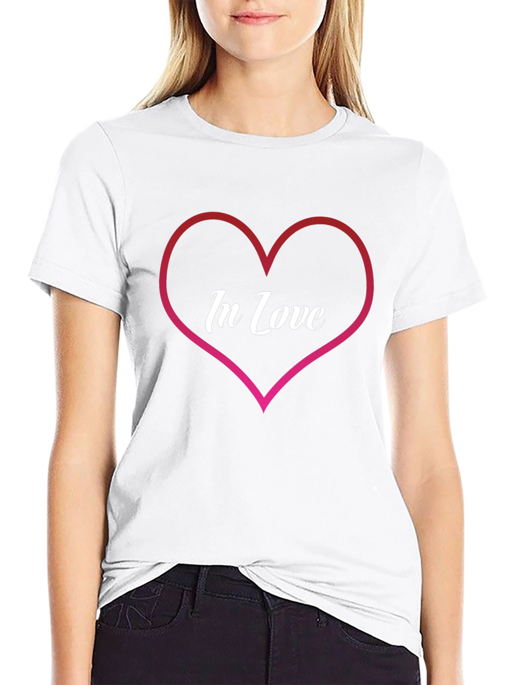 In Love Heart Graphic Tee - Trendy Casual Wear