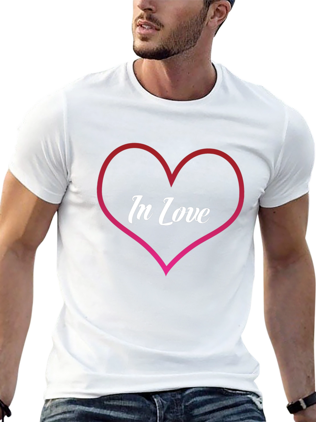 In Love Heart Graphic Tee - Trendy Casual Wear