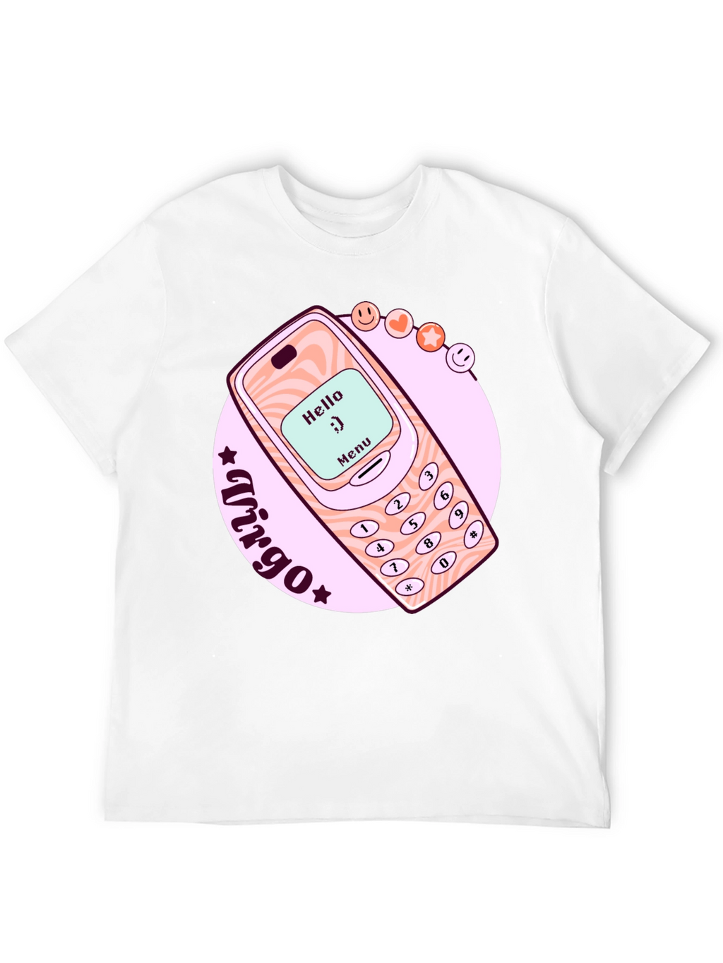 Retro Cell Phone Virgo Zodiac T-Shirt