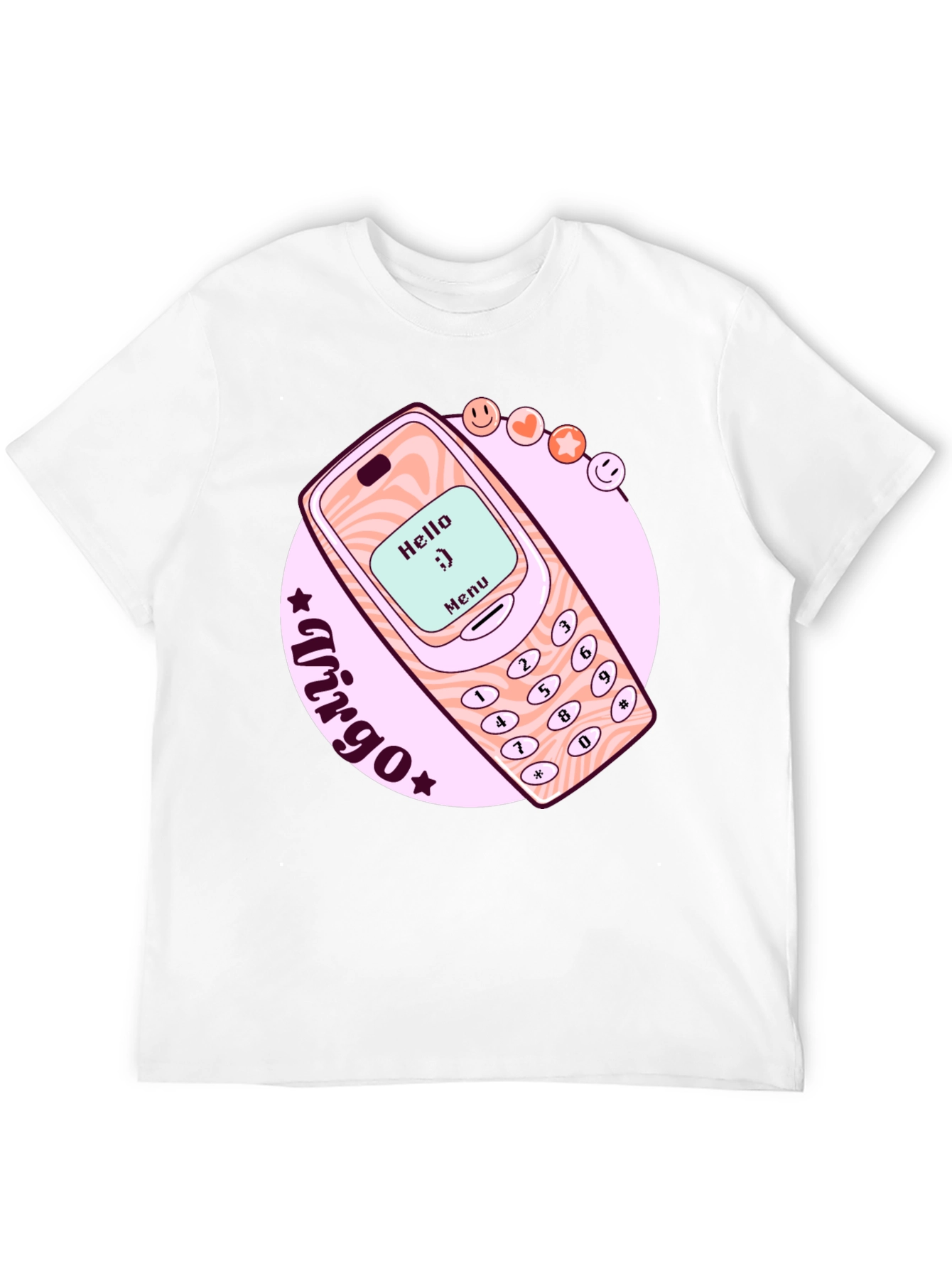 Retro Cell Phone Virgo Zodiac T-Shirt
