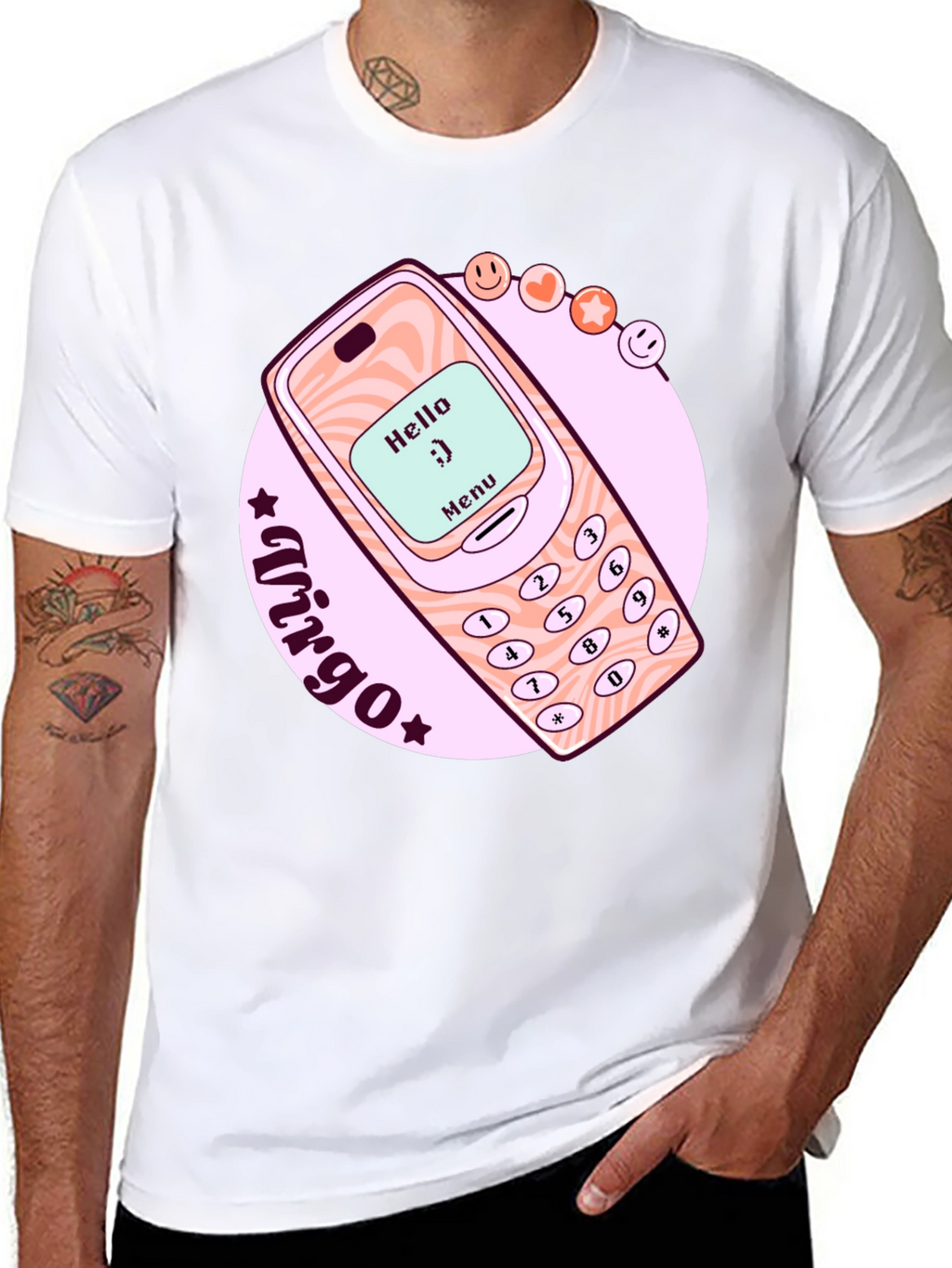Retro Cell Phone Virgo Zodiac T-Shirt