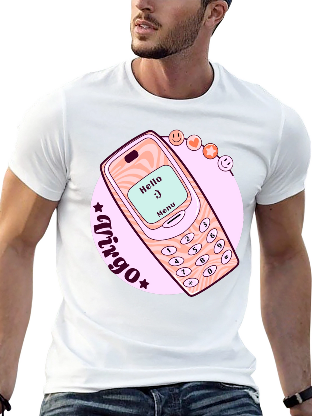Retro Cell Phone Virgo Zodiac T-Shirt