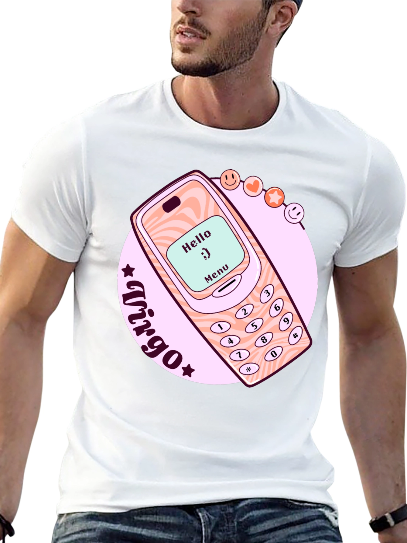 Retro Cell Phone Virgo Zodiac T-Shirt