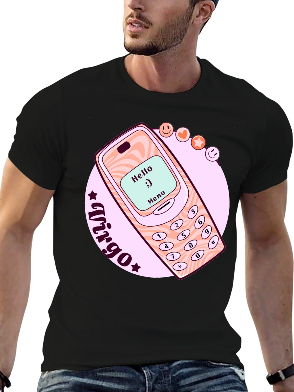 Retro Cell Phone Virgo Zodiac T-Shirt